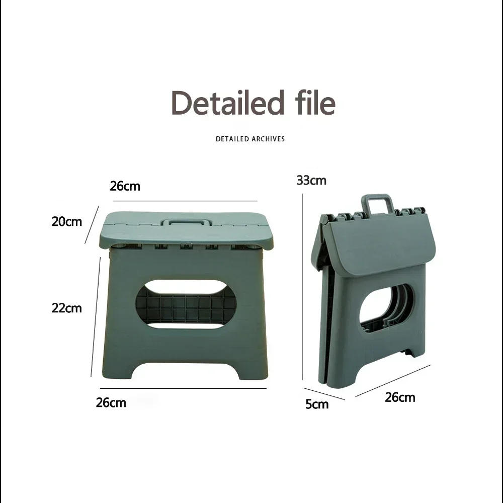 Description Picture 6 of itemaccessories 2024  Plastic Step Stool Portable Folding Chair Small Bench Stool