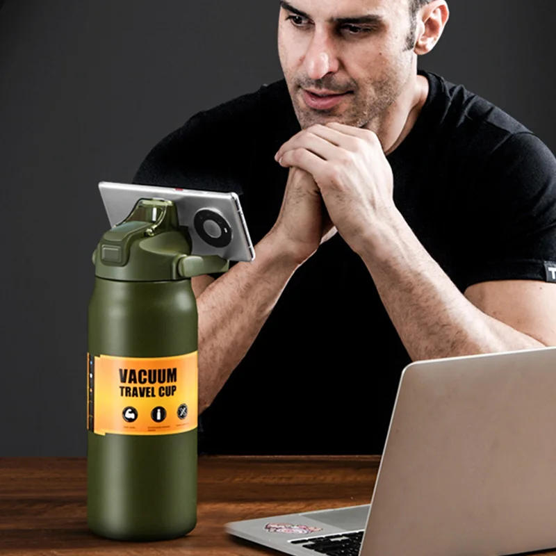 Description Picture 5 of itemPortable Thermos With Straw 304 Stainless Steel Coffee Cup Sports Vacuum Flasks Cold And Hot Water Thermal Mug Tumbler Bottle