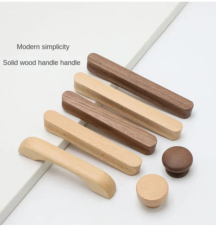 Description Picture 2 of itemCabinet Door Wooden Handle Cabinet Wardrobe Door Handle Bow Shaped Handle Beech Black Walnut Drawer Wooden