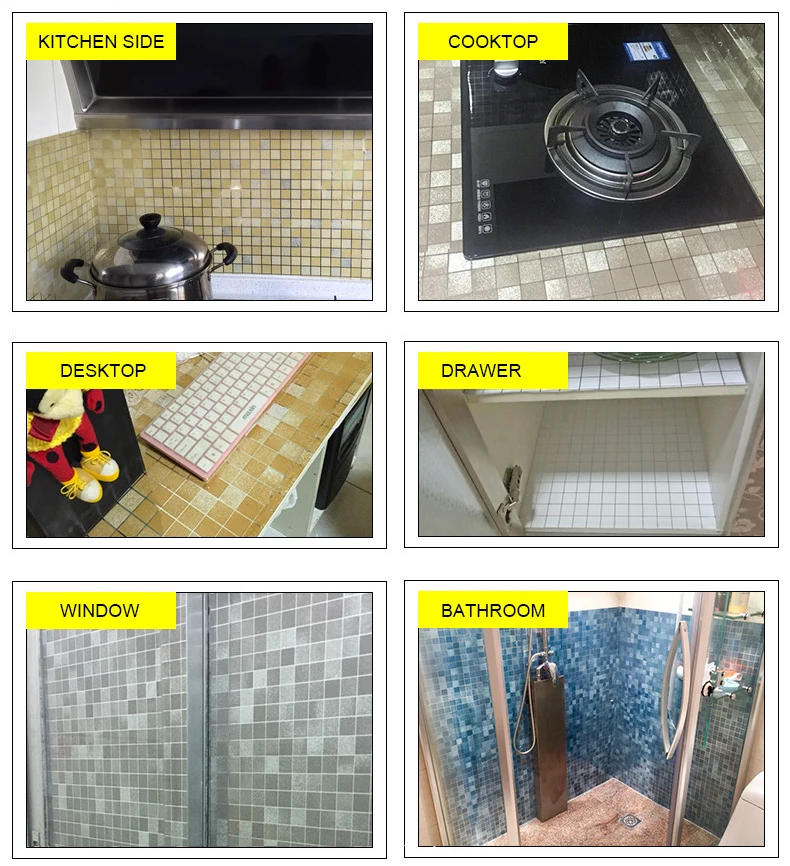 Description Picture 4 of itemBathroom Waterproof Tiles Wall Sticker Self-Adhesive Kitchen Stove Oil-Proof Fireproof Wallpaper Aluminum Foil Decorative Film