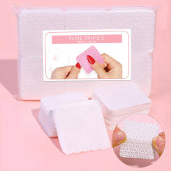 300pcs Fiber-Free Manicure Pads Easy Removal For Gel Polish White Pink Cotton Wipes Paper Pads UV Gel Non Woven Nail Cleaner Pad