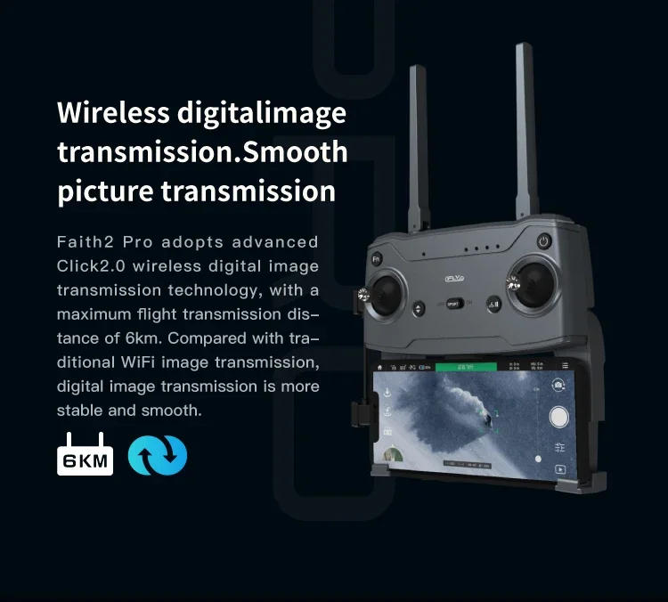 Description Picture 5 of itemCFLY Faith2 Pro Drone Body Remote Control Obstacle Avoidance 4K Video 32 Mins Flight Time 6km Video Transmission GPS Drone