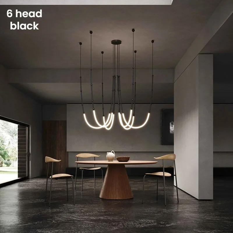 Description Picture 5 of itemNordic Modern  Art Line Led Pendant Lights Hanging Lamp for Dinning Room/Living Room Home Art Decoration Light Fixture