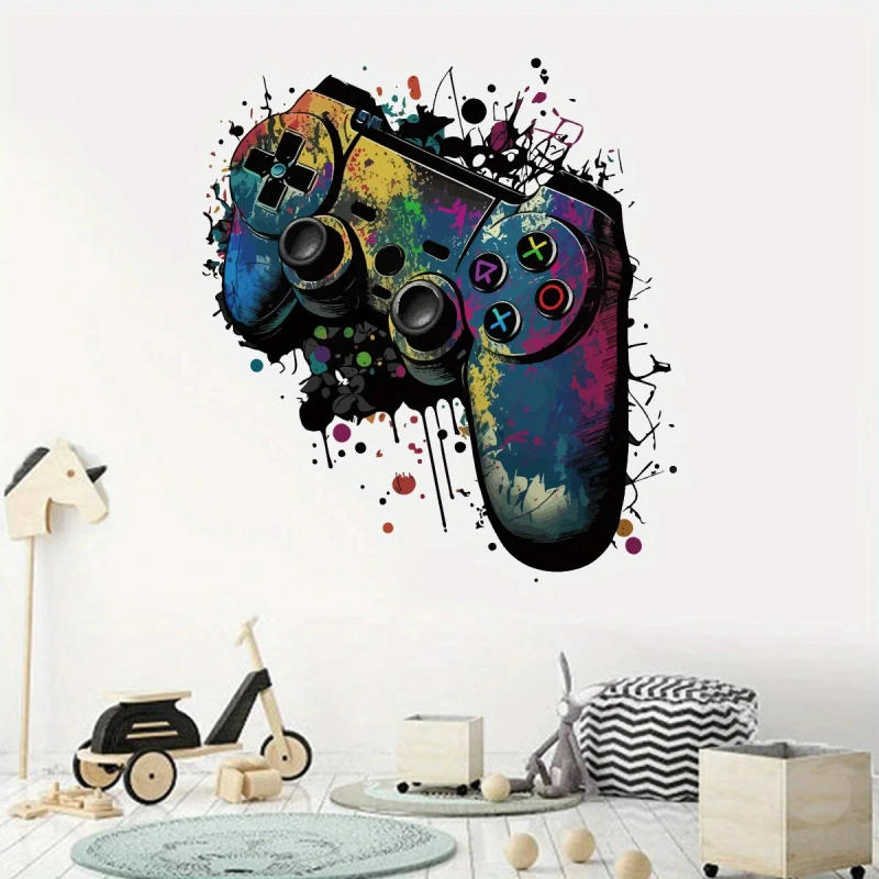 Description Picture 3 of itemWatercolor Colorful Game Mechanical Wall Stickers for  Decor Wall Decal Bedroom Living Room Decoration