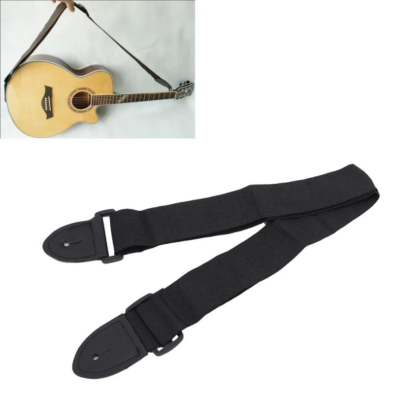 Description Picture 2 of itemGuitar Strap Leather Head Adjustable Shoulder Strap For Classical Guitar Electric Bass Ukulele Accessories Black Guitar Strap