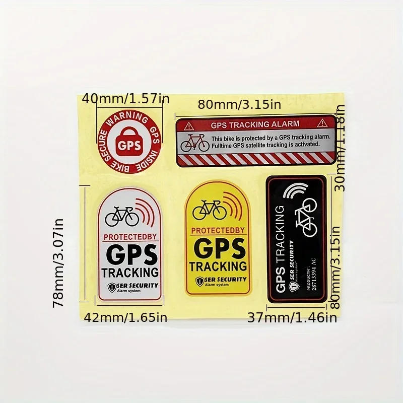 Description Picture 3 of item1set Bicycle GPS Sticker Scooter Motorcycle Anti-Theft Warning Sticker Tracking Reflective Waterproof Paster Bike Accessories