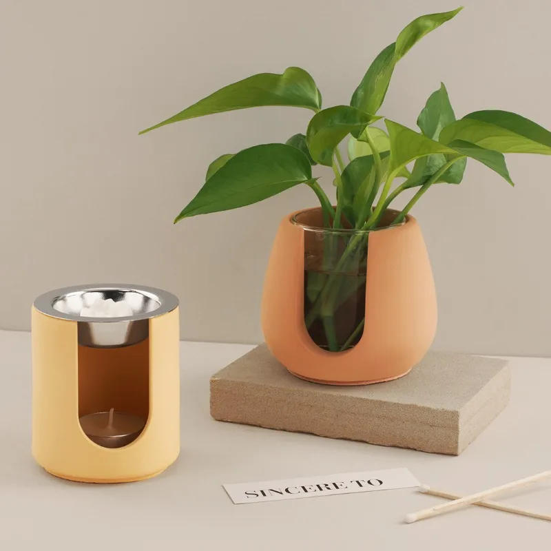 Description Picture 3 of itemNordic Candle Holder Silicone Mold Round Tealight Holder Molds Hydroponic Plant Pot Mould Wax Oil Burner Concrete Resin Mold