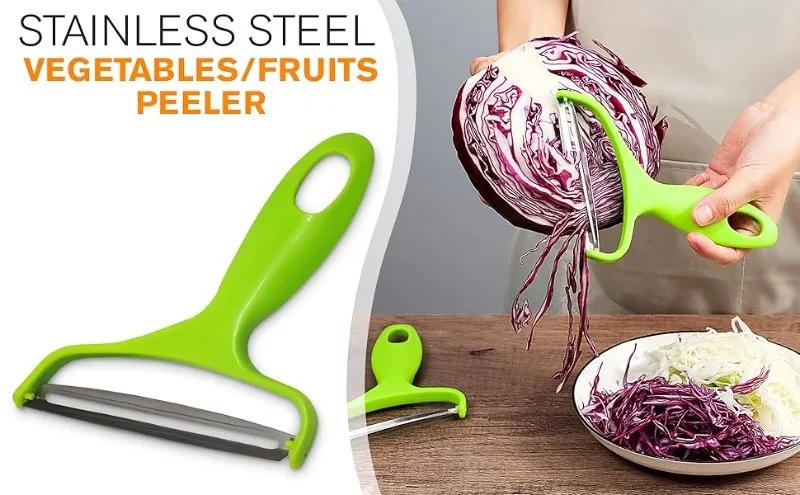 Description Picture 2 of itemWide Mouth Peeler Vegetables Fruit Stainless Steel Knife Cabbage Graters Salad Potato Slicer Kitchen Accessories Cooking Tools