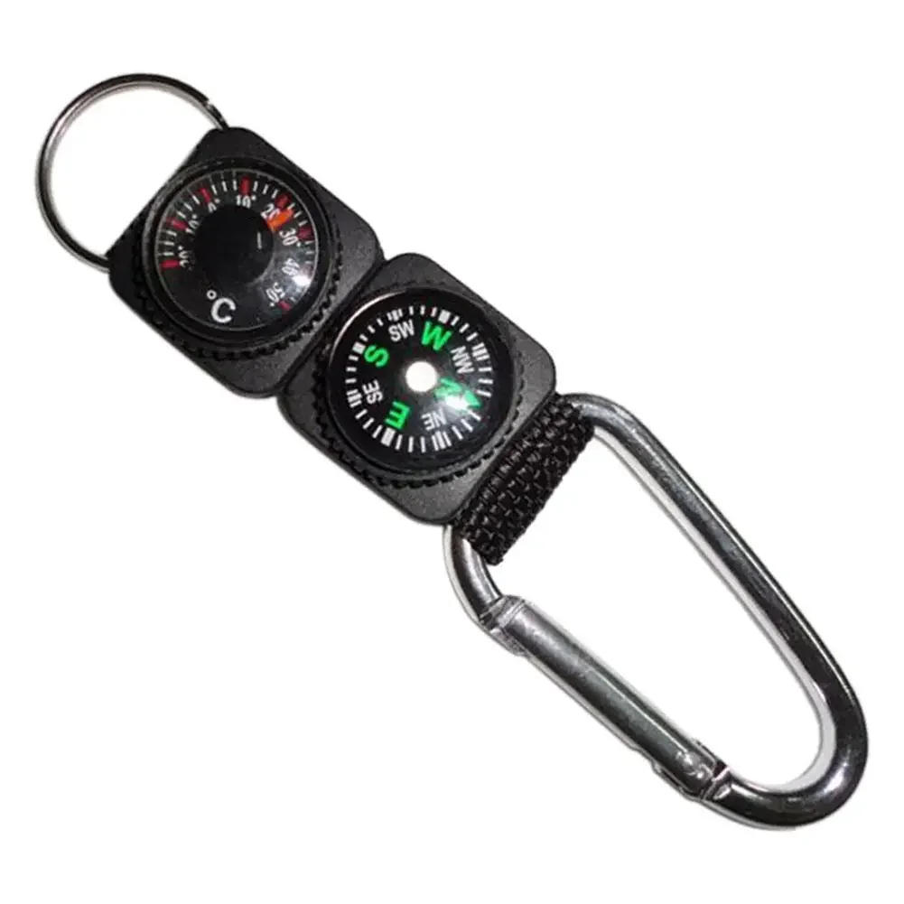 Description Picture 4 of itemMulti Compass Pointer Camping Outdoor Tools Mini Keychain Metal Hiking Climbing Thermometer Compass Key Hook Sports Accessories