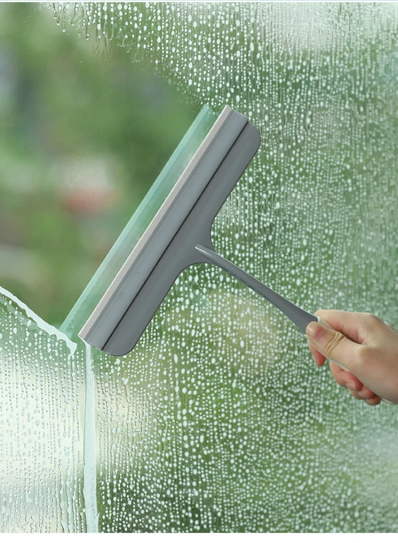 Description Picture 3 of itemWindow Glass Wiper with Silicone Blade Mirror Cleaner Holder Hook Car Glass Shower Squeegee Household Cleaning Bathroom Scraper