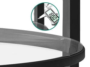 Description Picture 6 of itemMarble Round Coffee Table with Glass for Living Room,2-Tier Circle Coffee Table with Storage,Simple Modern Center Cocktail Table