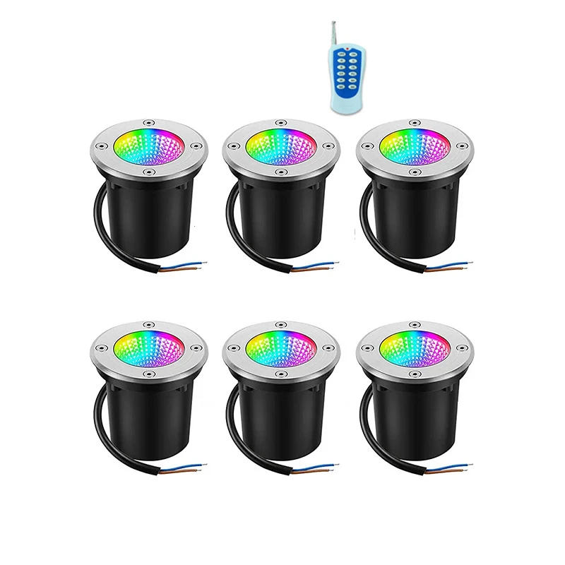 Description Picture 5 of itemLED RGB 7 Colors Garden Underground Lamps With Remote Control 10W 15W Outdoor IP67 Waterproof Buried Garden Recessed Lighting