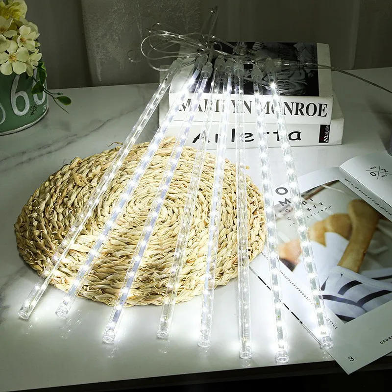 Description Picture 3 of itemOutdoor LED Meteor Shower LightsHoliday 24/16/8 Tubes Garden Street Fairy String Light for Party Christmas Decorations for Home