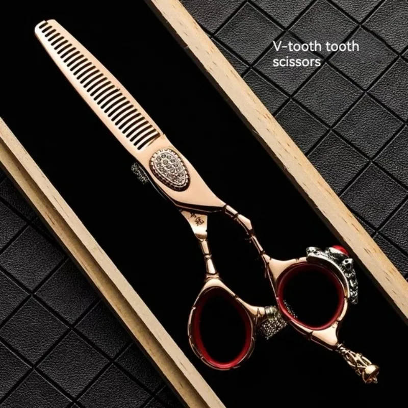 Description Picture 2 of itemAuthentic Japanese Imported Royal Star Hair Scissors Luxury Crown Jewel Tiger Eye Stone 6-inch Integrated Sliding Scissors