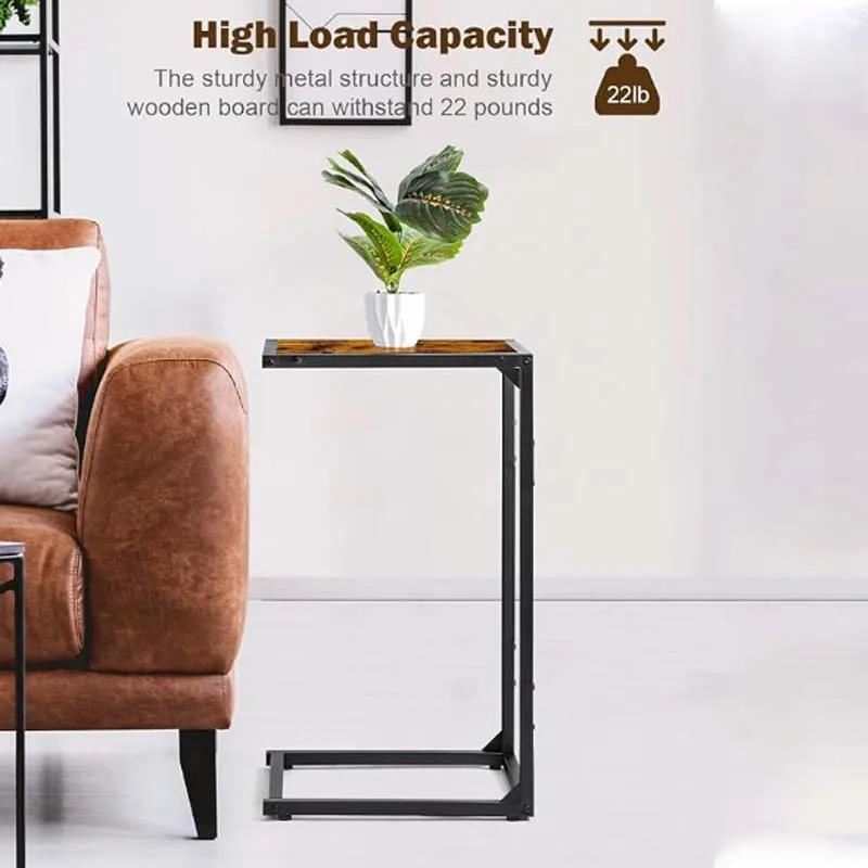 Description Picture 5 of itemSide Table/C Shaped End Table for Couch & Bed, TV Tray for Eating on Couch, Small End Tables for Small Spaces, Easy Assembly