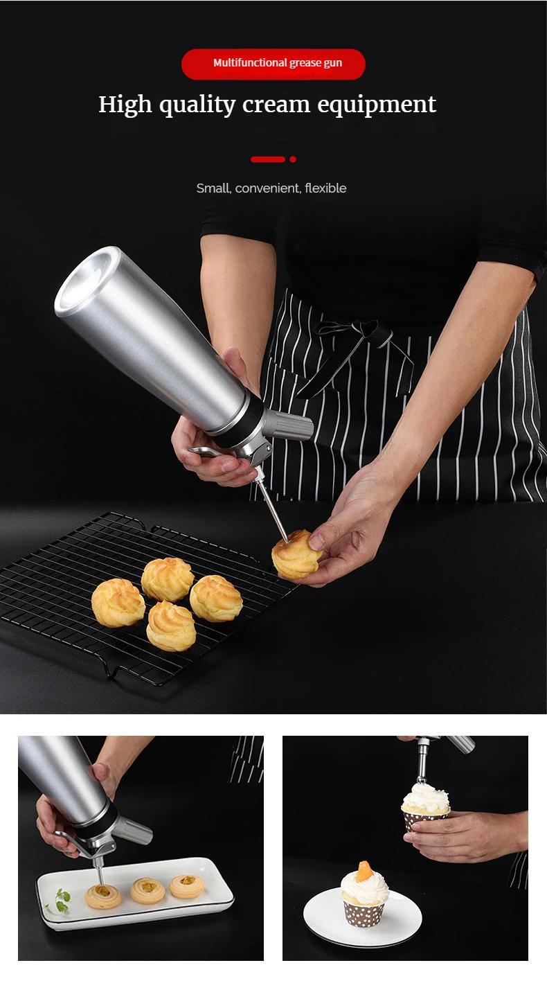 Description Picture 6 of item17oz 34oz Whipped Cream Dispenser 500 1000ml Cake Piping Gun Siphon Squeeze Bottle Dessert Tool Cream Whippers