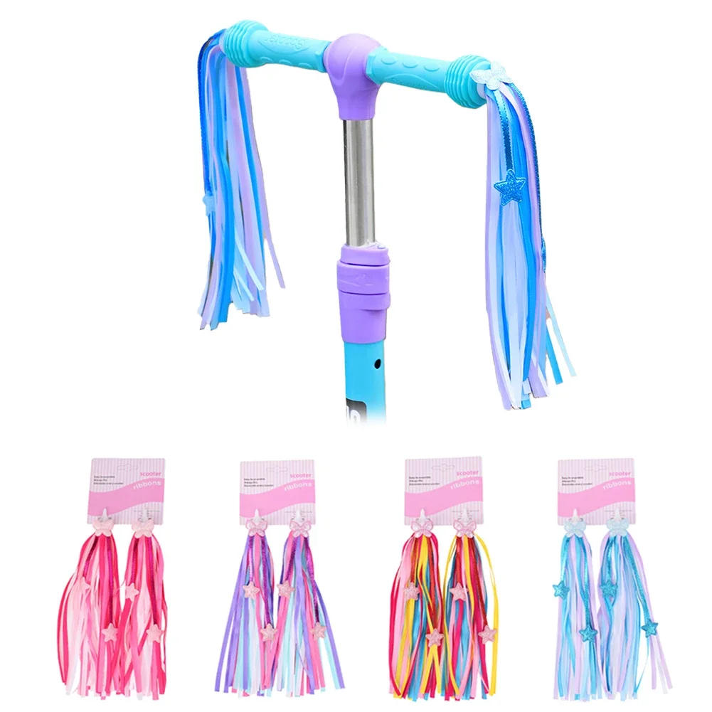 Description Picture 2 of itemKids Bicycle Handlebar Scooter Streamers Sparkle Tassel Colorful Streamers Ribbon Decoration Outdoor Cycling Bike Accessories