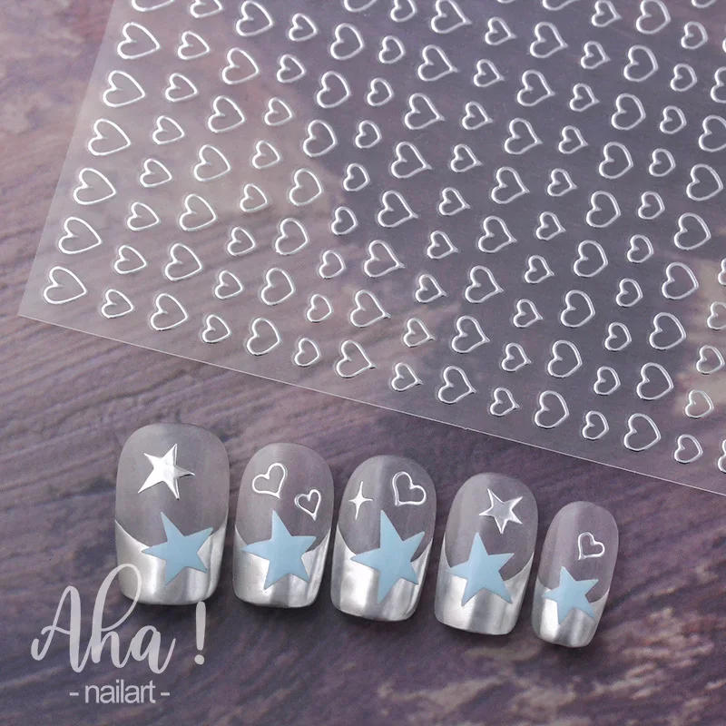 Description Picture 4 of item1pcs 3D Hollow Heart Nail Art Charms Stickers Kawaii Love Nail Decorations Decals Self Adhesive Manicure Slider Accessories DIY