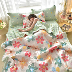 Quilted Spring Summer Quilt Soft Comfortable Washable Double Quilts Lightweight Duvet Summer Blanket Queen Breathable Blankets