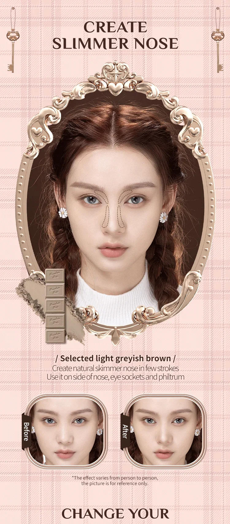 Description Picture 4 of itemFlower Knows Chocolate Wonder-Shop Highlighter Contour Powder Face Palette For Women Bronzer Illuminator original highend makeup