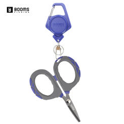 Booms Fishing XW01 Fly Fishing Braid Line Scissors with Retractable Badge Holder Carabiner Fishing Tackle Tools Accessorie Set