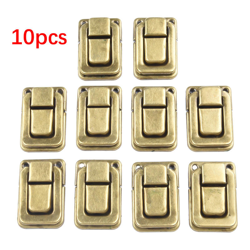Description Picture 4 of item10PCS Antique Lock Metal Hasps Latch Jewelry Box Decorative Padlock Vintage Wooden Box Latch Buckle Cabinet Furniture Hardware