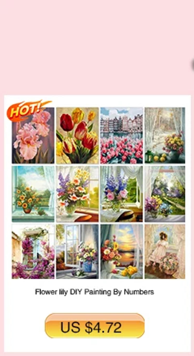 Description Picture 2 of itemGATYZTORY Pink Scenery Painting By Numbers Kit Acrylic Paint By Numbers Diy Numbers Painting Art Drawing On Canvas By Numbers
