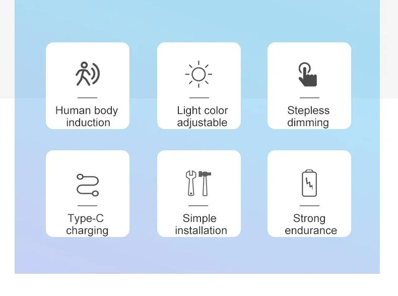 Description Picture 3 of itemLED Ultra Thin Under Cabinet Lights Motion Sensor night light Wireless Rechargeable 3 Color Lamp Kitchen Closet Cabinet Lighting