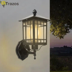 Outdoor Waterproof Chinese European Style Balcony Corridor Retro Terrace Garden Villa lamp LED Aluminum Acrylic