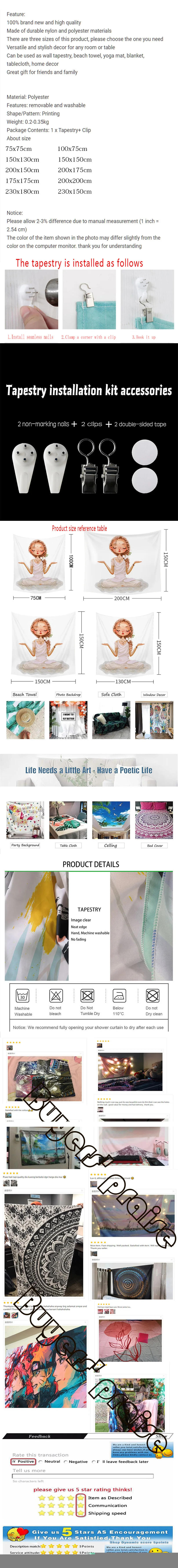 Description Picture 2 of itemMoon Tapestry Wall Hanging Moth Plant  Phase Aesthetics  Goddess Living Room Dormitory Decoration Mushroom