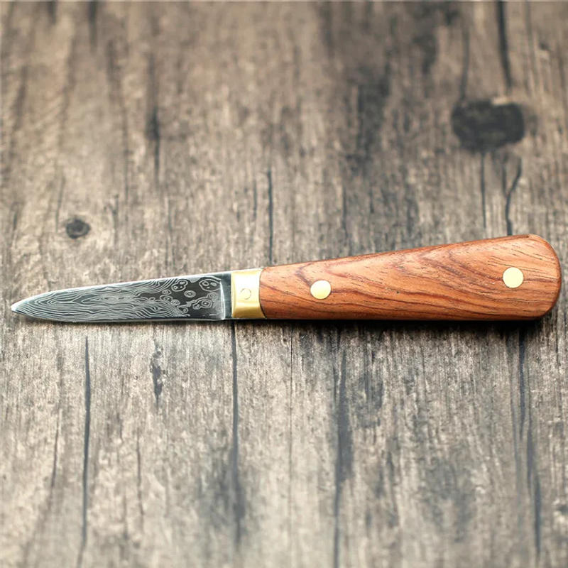 Description Picture 6 of item1Pcs Oyster Knife Stainless Steel Kitchen Knife Seafood Tool Raw shell Knife Shellfish Open Tool With Wood handle