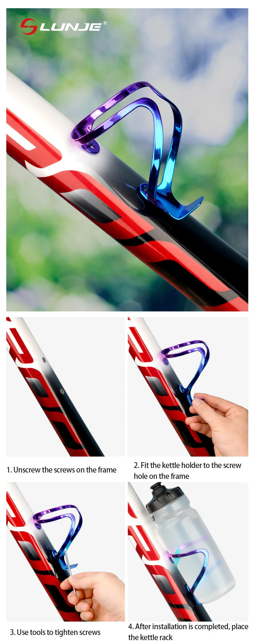 Description Picture 2 of itemUltralight Bicycle Water Bottle Cage Aluminum Alloy Water Bottle Holder Colorful  Cycling Bottle Bracket Bicycle Accessories