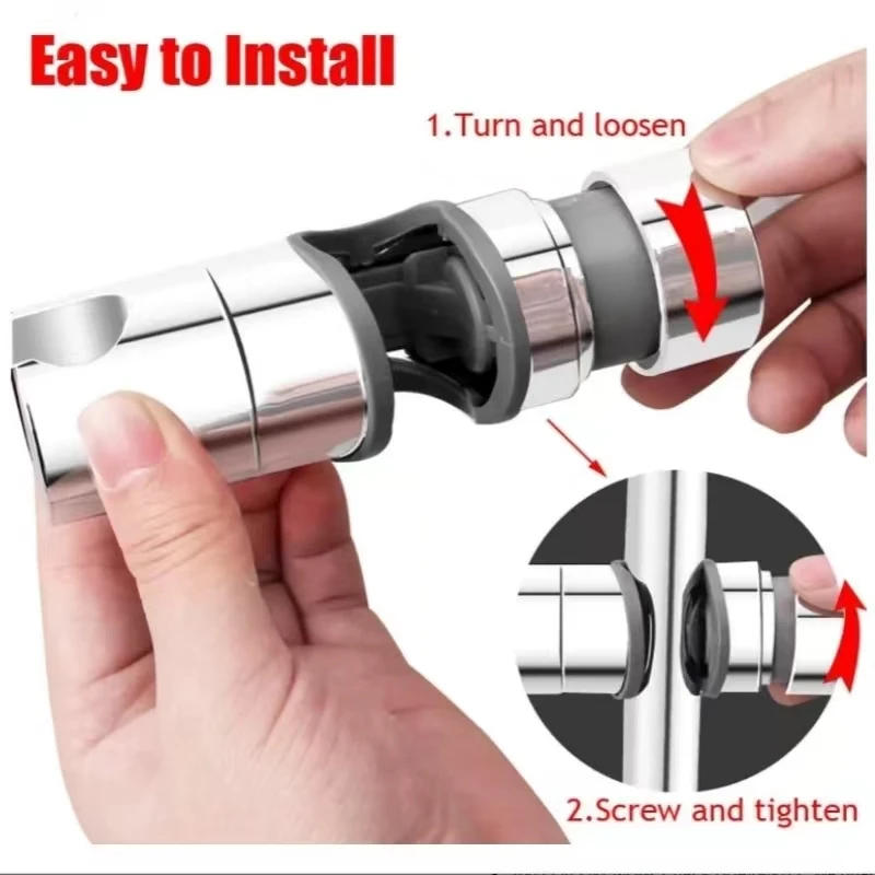 Description Picture 2 of itemUniversal Shower Head Holder Adjustable Shower Rail Holder Bathroom Accessories Replacement Hand Shower Bracket for Slide Bar