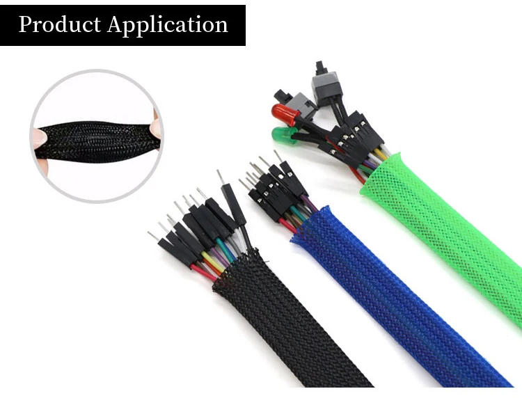Description Picture 6 of item1~50M PET Expandable Cable Sleeve 4mm Tight Braided High Density Hardness Insulate Line Protect Sleeving Wire Wrap Gland Sheath