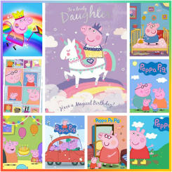 Peppa-Pig Cartoon Cross Stitch Diamond Painting Pixel Pattern Creation Crafts 5D DIY Art Mosaic Wall Decor Adult Kids Gift
