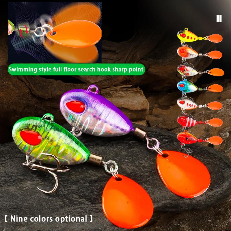 Description Picture 6 of itemSpoon Spinner Bait Sinking Wobblers Baits Metal Jig VIB Baits Rotating Sequin Tail Lures Far Casting Fishing Lures for Sea Bass