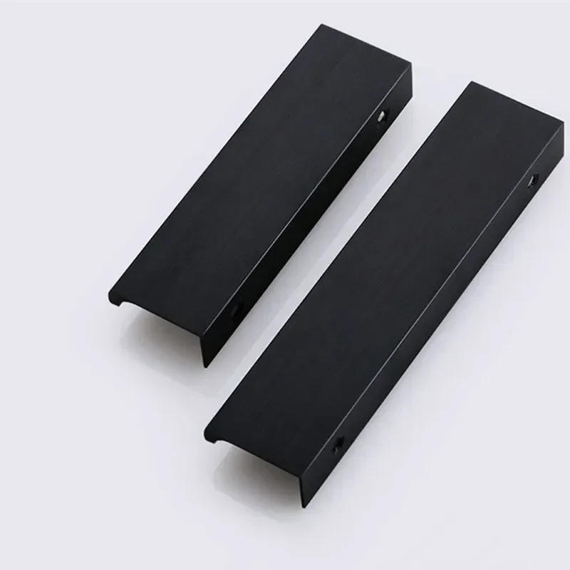 Description Picture 3 of itemBlack Hidden Cabinet Pulls Aluminum Alloy Invisible Furniture Handles Cupboard Handles Drawer knobs Gold Long handle