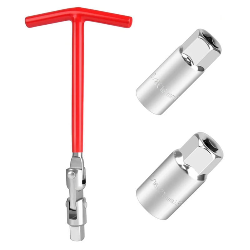 Description Picture 4 of itemT-Bar Spark Plug Spanner Wrench 16mm 18mm Sockets Spark Plug Socket Wrench Set Spark Plug Removal Wrench Auto Repair Tools