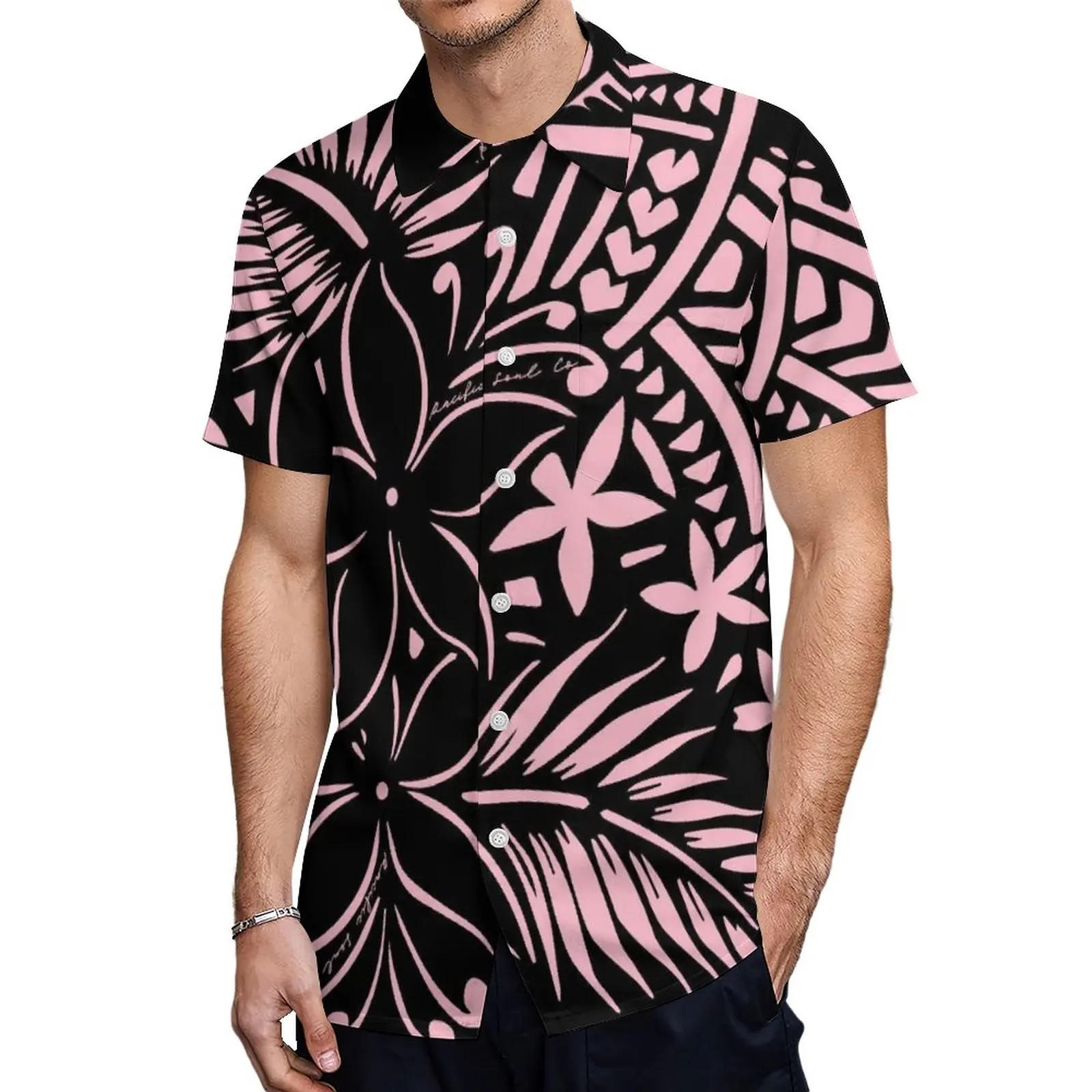 Description Picture 5 of itemFactory Custom Samoan Clothes Brand Design Chic Super Cheap Samoan Tribal Aloha Shirts Free Shipping Button Shirt For Male