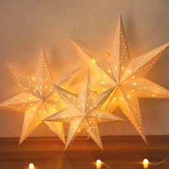 35-60cm Party Hollow Out Star Light Home Window Bedroom Fairy Night Light Paper Lantern Star for Eid Mubarak Wedding Decorations