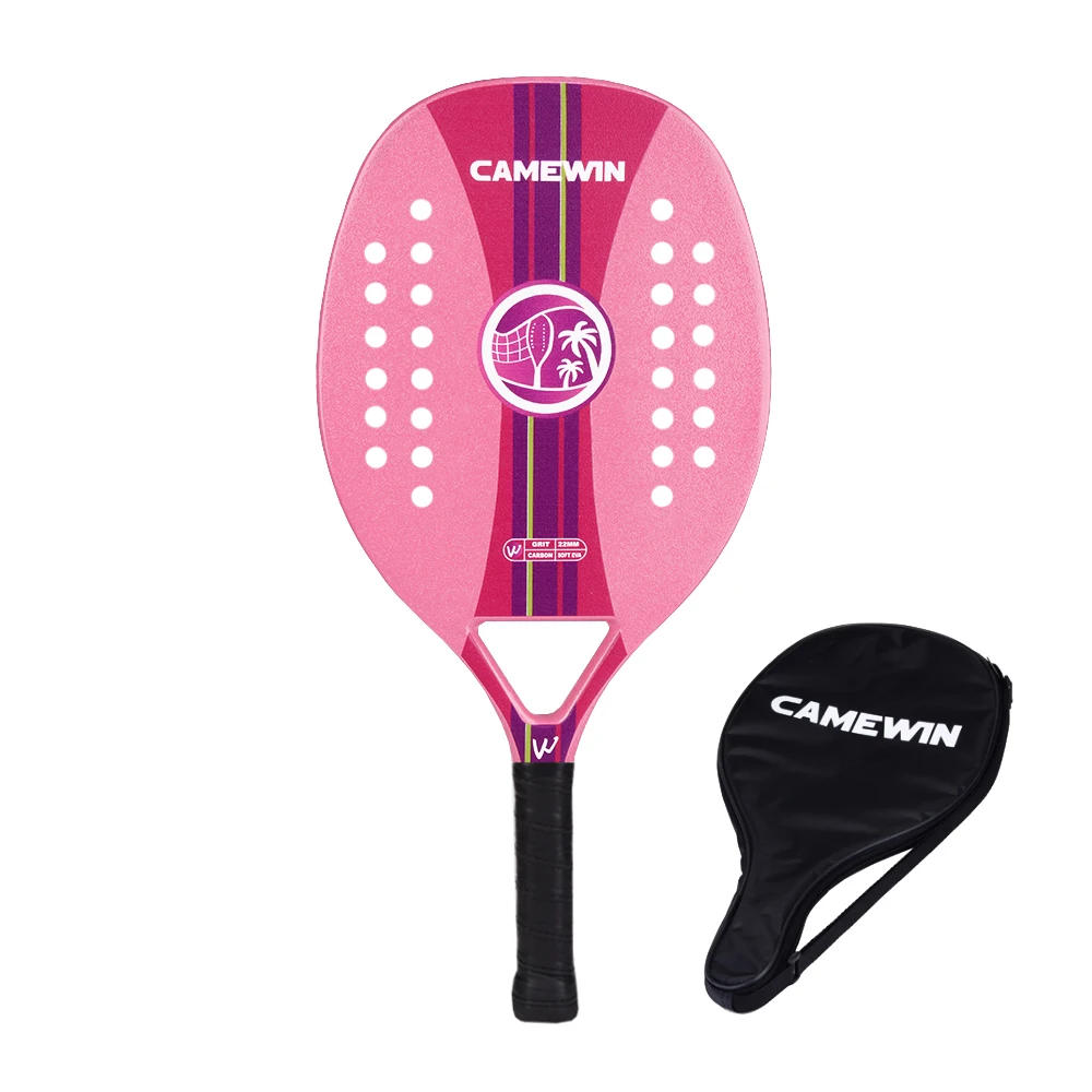 Description Picture 3 of itemCAMEWIN High Quality 3K Carbon and Glass Fiber Beach Tennis Racket Soft Rough Surface Tennis Racquet with Bag and Ball Option
