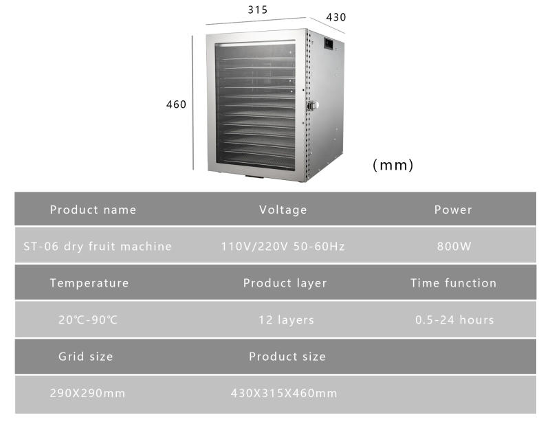 Description Picture 6 of item12 Layers Fruit dryer electric meat grinder drying for vegetables food dehydrator drying for vegetables and fruit drying machine