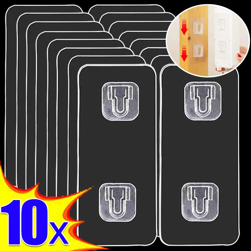 Description Picture 4 of itemDouble-Sided Adhesive Wall Hooks Hanger Strong Transparent Suction Cup Sucker Hooks Kitchen Bathroom Storage Plug Socket Holders