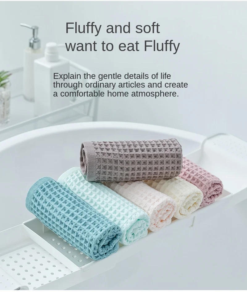 Description Picture 2 of itemNew 2020 1PC 100% Cotton Hand Towels for Adults and Kids Plaid Hand Towel Face Care Magic Bathroom Sport Waffle Towel 34x74cm
