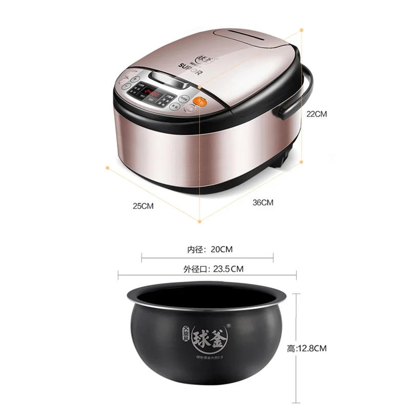 Description Picture 2 of itemElectric Rice Cooker Automatic 4L Liter Smart Reservation Household Large Capacity Rice Cooker Soup Cooking Dual-Use Multicooker