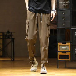 Cargo Pants Men's spring 2024 loose-fitting leggings plus a large number of fashionable small-foot Harlan Pants Korean vers