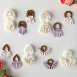 Bohemian Style Polymer Clay Cutters Geometric Clay Molds for DIY Pendant Earring Jewelry Cutting Embosser Stamp Handmade Tools