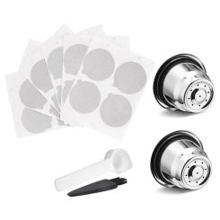 Refillable Coffee Capsules Stainless Steel Reusable Pods With Lids Fit For Nespresso Coffee Machines