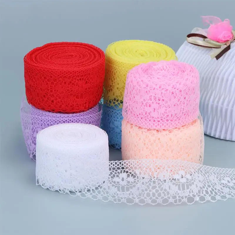 Description Picture 6 of item10Yards White Lace Ribbon Home Handmade Crafts Material Hollow Out Floral Lace Tape DIY Apparel Sewing & Fabric ﻿