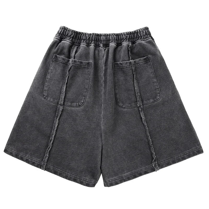 Description Picture 3 of itemVintage Washed Embroidered Logo Moon Stars Thug Club Shorts Summer Street Cotton Short Sleeve T-shirts Men Women Tracksuit